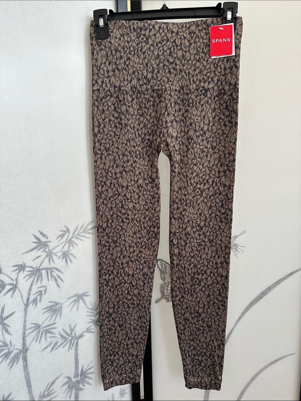 NWT SPANX Look At Me Now Brown Mini Leopard-Print Leggings